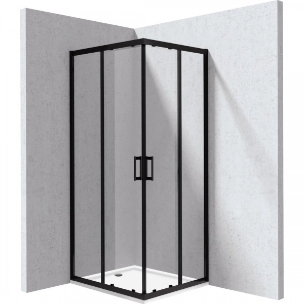 Deante Funkia Evo kabina prysznicowa z brodzikiem prostokątna 90x80 cm czarny mat KYCPN089P