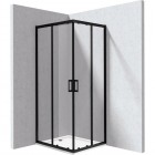 Deante Funkia Evo kabina prysznicowa z brodzikiem kwadratowa 80 cm czarny mat KYCPN088P