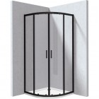 Deante Funkia Evo kabina prysznicowa z brodzikiem półokrągła 80 cm czarny mat KYPPN088P