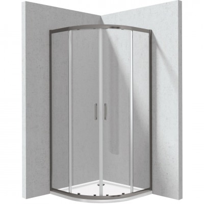 Deante Funkia Evo kabina prysznicowa z brodzikiem półokrągła 90 cm titanium KYPPD099P