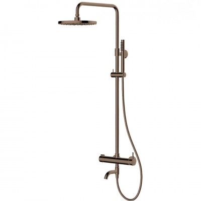 Oltens Molle Numa zestaw wannowy ścienny deszczownica 25,3 cm miedź szczotkowana 36506610