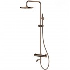 Oltens Molle Numa zestaw wannowy ścienny deszczownica 25,3 cm miedź szczotkowana 36506610
