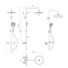 Oltens Vatten Numa zestaw wannowy ścienny deszczownica 25 cm chrom 36507100