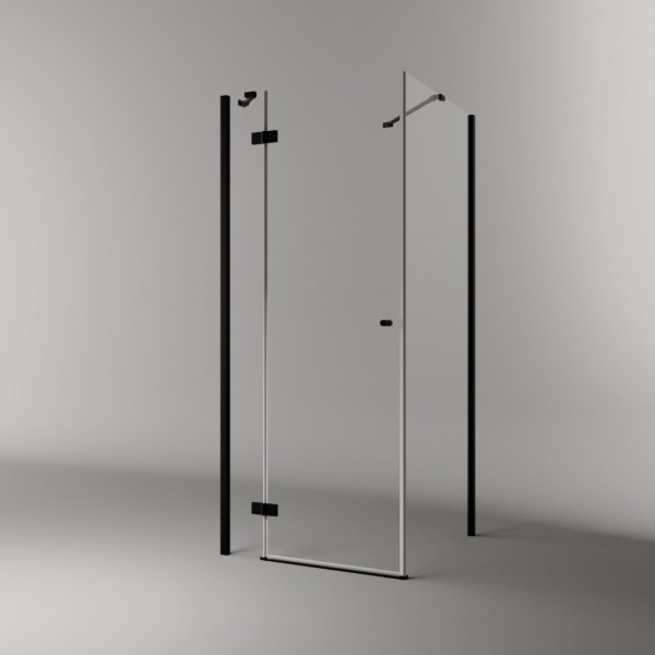 Novellini NH G+F kabina prysznicowa prostokątna 150x95 cm lewa czarny mat 63319