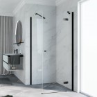 Novellini NH G+F kabina prysznicowa prostokątna 100x90 cm prawa czarny mat 63186
