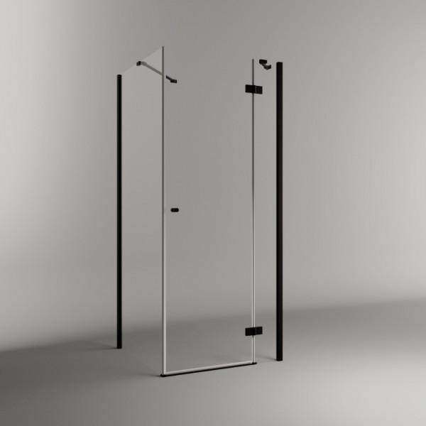 Novellini NH G+F kabina prysznicowa prostokątna 130x80 cm prawa czarny mat 63208