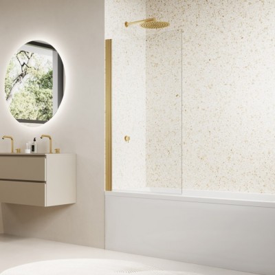 Sanswiss Solino parawan nawannowy 1-częściowy 75x150 cm złoto szczotkowane SOEB107501307