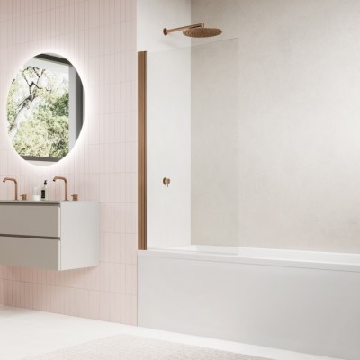 Sanswiss Solino parawan nawannowy 1-częściowy 75x150 cm miedź szczotkowana SOEB107502707