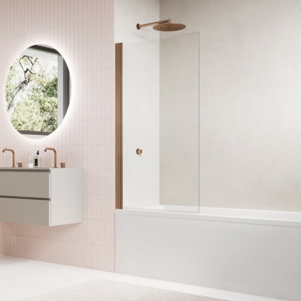 Sanswiss Solino parawan nawannowy 1-częściowy 75x150 cm miedź szczotkowana SOEB107502707