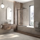 Deante Prizma parawan nawannowy 100x140 cm przesuwny titanium KTJ_D73R