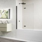 Sanswiss Solino parawan nawannowy 2-częściowy 90x150 cm lewy gunmetal szczotkowany SOLB2G0902607