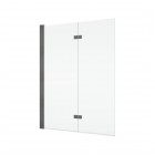 Sanswiss Solino parawan nawannowy 2-częściowy 90x150 cm lewy gunmetal szczotkowany SOLB2G0902607