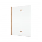 Sanswiss Solino parawan nawannowy 2-częściowy 90x150 cm lewy miedź szczotkowana SOLB2G0902707