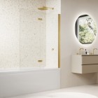 Sanswiss Solino parawan nawannowy 2-częściowy 90x150 cm prawy złoto szczotkowane SOLB2D0901307