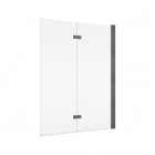 Sanswiss Solino parawan nawannowy 2-częściowy 90x150 cm prawy gunmetal szczotkowany SOLB2D0902607