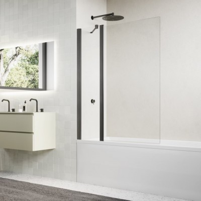 Sanswiss Solino parawan nawannowy 1-częściowy 90x150 cm gunmetal szczotkowany SOEB130902607