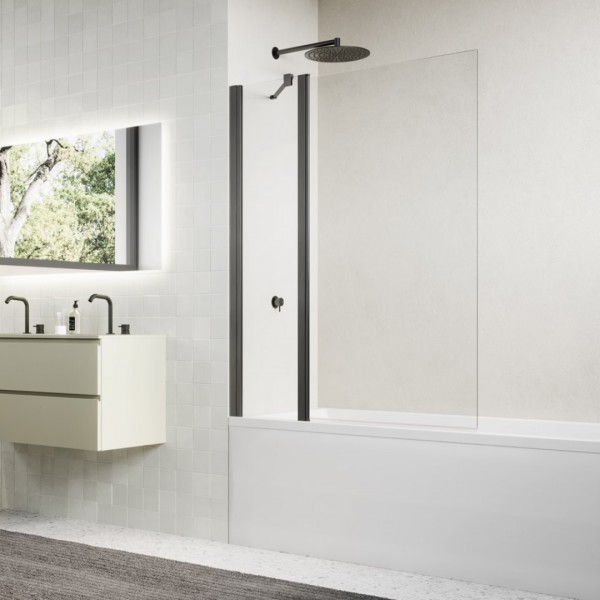 Sanswiss Solino parawan nawannowy 1-częściowy 90x150 cm gunmetal szczotkowany SOEB130902607