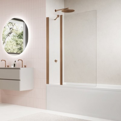 Sanswiss Solino parawan nawannowy 1-częściowy 90x150 cm miedź szczotkowana SOEB130902707