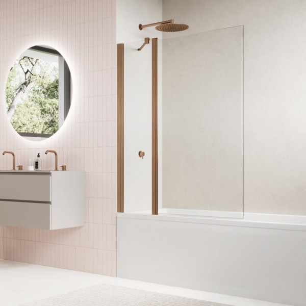 Sanswiss Solino parawan nawannowy 1-częściowy 90x150 cm miedź szczotkowana SOEB130902707