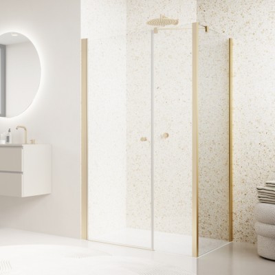 Sanswiss Solino ścianka prysznicowa 70 cm boczna do drzwi złoto szczotkowane SOLT307001307
