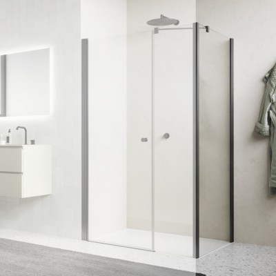 Sanswiss Solino ścianka prysznicowa 70 cm boczna do drzwi gunmetal szczotkowany SOLT307002607