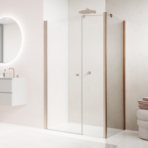 Sanswiss Solino ścianka prysznicowa 70 cm boczna do drzwi miedź szczotkowana SOLT307002707