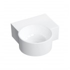 Omnires Ovo M+ umywalka ścienna-nablatowa 33x34 cm prawa biały połysk OVO335UWPBP