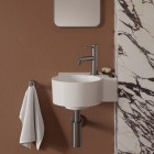 Omnires Ovo M+ umywalka ścienna-nablatowa 33x34 cm prawa biały połysk OVO335UWPBP