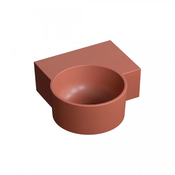 Omnires Ovo M+ umywalka ścienna-nablatowa 33x34 cm prawa terakota mat OVO335UWPTE