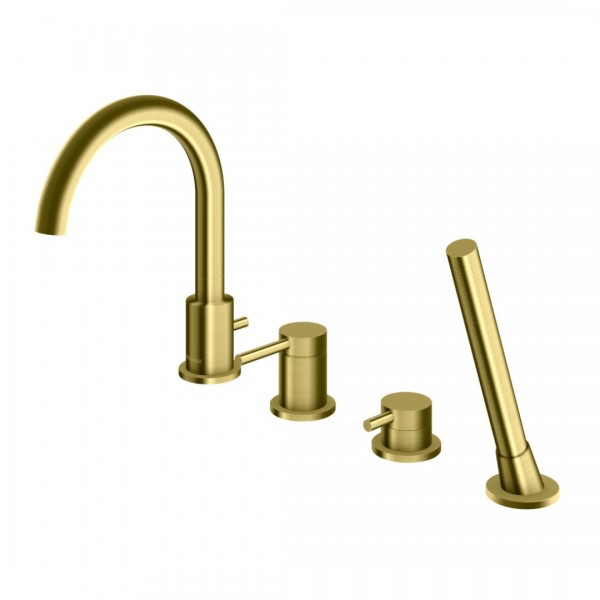 Kohlman Axel Brushed Gold bateria wannowa 4-otworowa złoty szczotkowany QB244AGDB