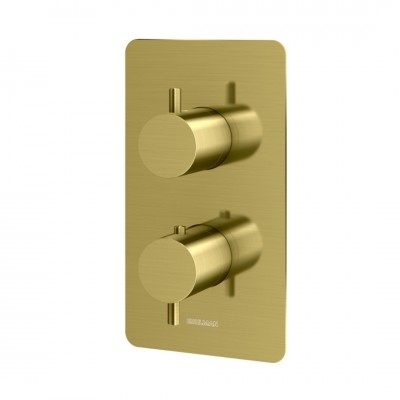 Kohlman Axel Brushed Gold bateria wannowo-prysznicowa termostatyczna podtynkowa 3 wyjścia złoty szczotkowany QW433AGDB