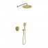 Kohlman Axel Brushed Gold zestaw prysznicowy podtynkowy deszczownica 25 cm złoty szczotkowany QW210AGDBR25