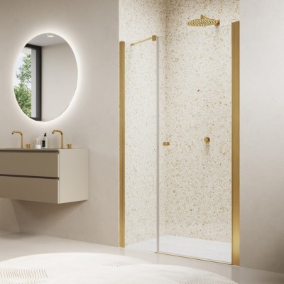 Sanswiss Solino drzwi prysznicowe 90 cm złoto szczotkowane SOL3109001307