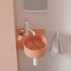 Omnires Ovo M+ umywalka ścienna-nablatowa 33x34 cm lewa różowy mat OVO335UWLCO