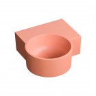 Omnires Ovo M+ umywalka ścienna-nablatowa 33x34 cm prawa różowy mat OVO335UWPCO