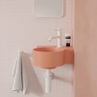 Omnires Ovo M+ umywalka ścienna-nablatowa 33x34 cm prawa różowy mat OVO335UWPCO