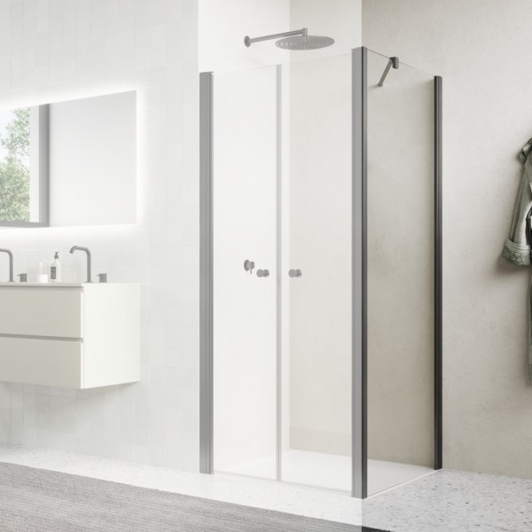 Sanswiss Solino ścianka prysznicowa 70 cm boczna do drzwi gunmetal szczotkowany SOLT207002607