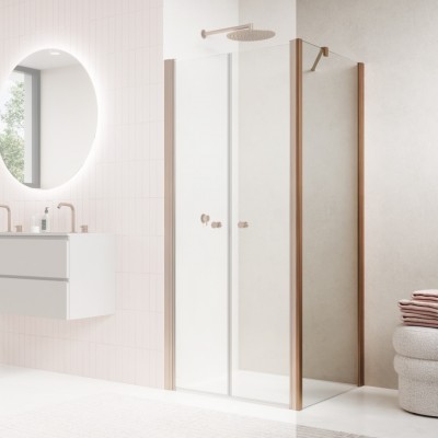 Sanswiss Solino ścianka prysznicowa 70 cm boczna do drzwi miedź szczotkowana SOLT207002707