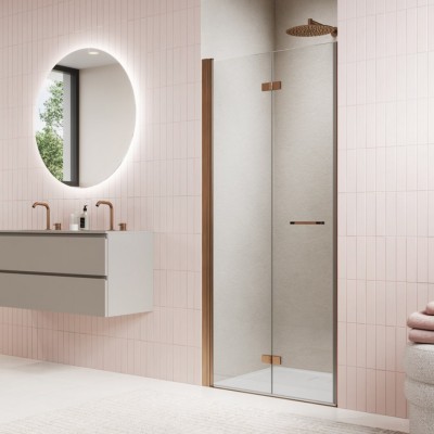 Sanswiss Solino drzwi prysznicowe 70 cm lewe miedź szczotkowana SOLF1G0702707