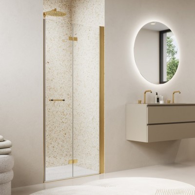 Sanswiss Solino drzwi prysznicowe 70 cm prawe złoto szczotkowane SOLF1D0701307
