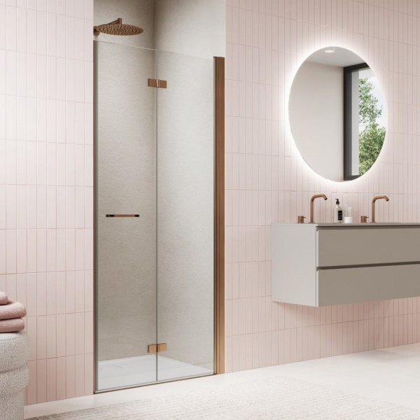 Sanswiss Solino drzwi prysznicowe 70 cm prawe miedź szczotkowana SOLF1D0702707