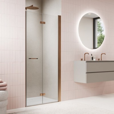 Sanswiss Solino drzwi prysznicowe 70 cm prawe miedź szczotkowana SOLF1D0702707