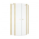 SanSwiss Solino kabina prysznicowa półokrągła 80 cm złoto szczotkowane SOR500801307