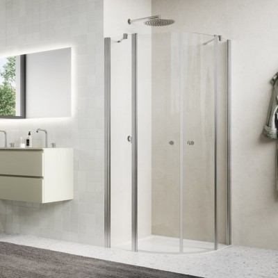 Sanswiss Solino kabina prysznicowa półokrągła 80 cm nikiel szczotkowany SOR500802507