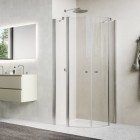 Sanswiss Solino kabina prysznicowa półokrągła 80 cm nikiel szczotkowany SOR500802507