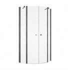 Sanswiss Solino kabina prysznicowa półokrągła 80 cm gunmetal szczotkowany SOR500802607