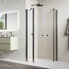 Sanswiss Solino kabina prysznicowa półokrągła 80 cm gunmetal szczotkowany SOR500802607