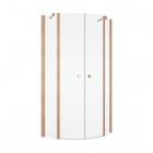 Sanswiss Solino kabina prysznicowa półokrągła 80 cm miedź szczotkowana SOR500802707