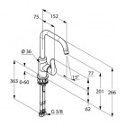 Kludi Objekta bateria umywalkowa wysoka