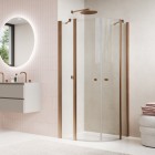 Sanswiss Solino kabina prysznicowa półokrągła 80 cm miedź szczotkowana SOR550802707